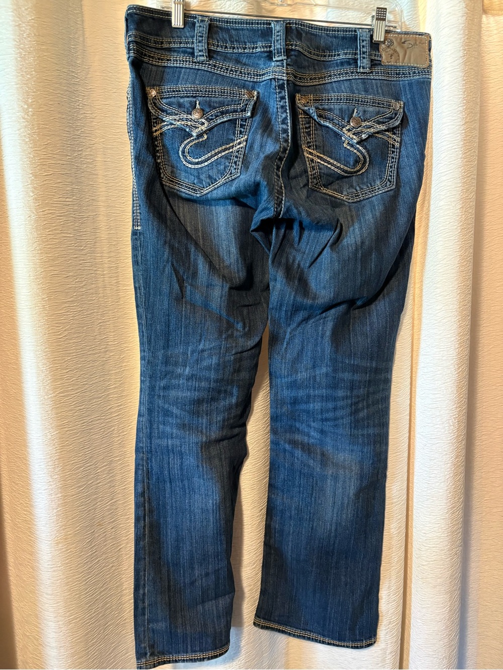 Silver Jeans Dark Blue Boot Cut with Embroidered Back Pockets